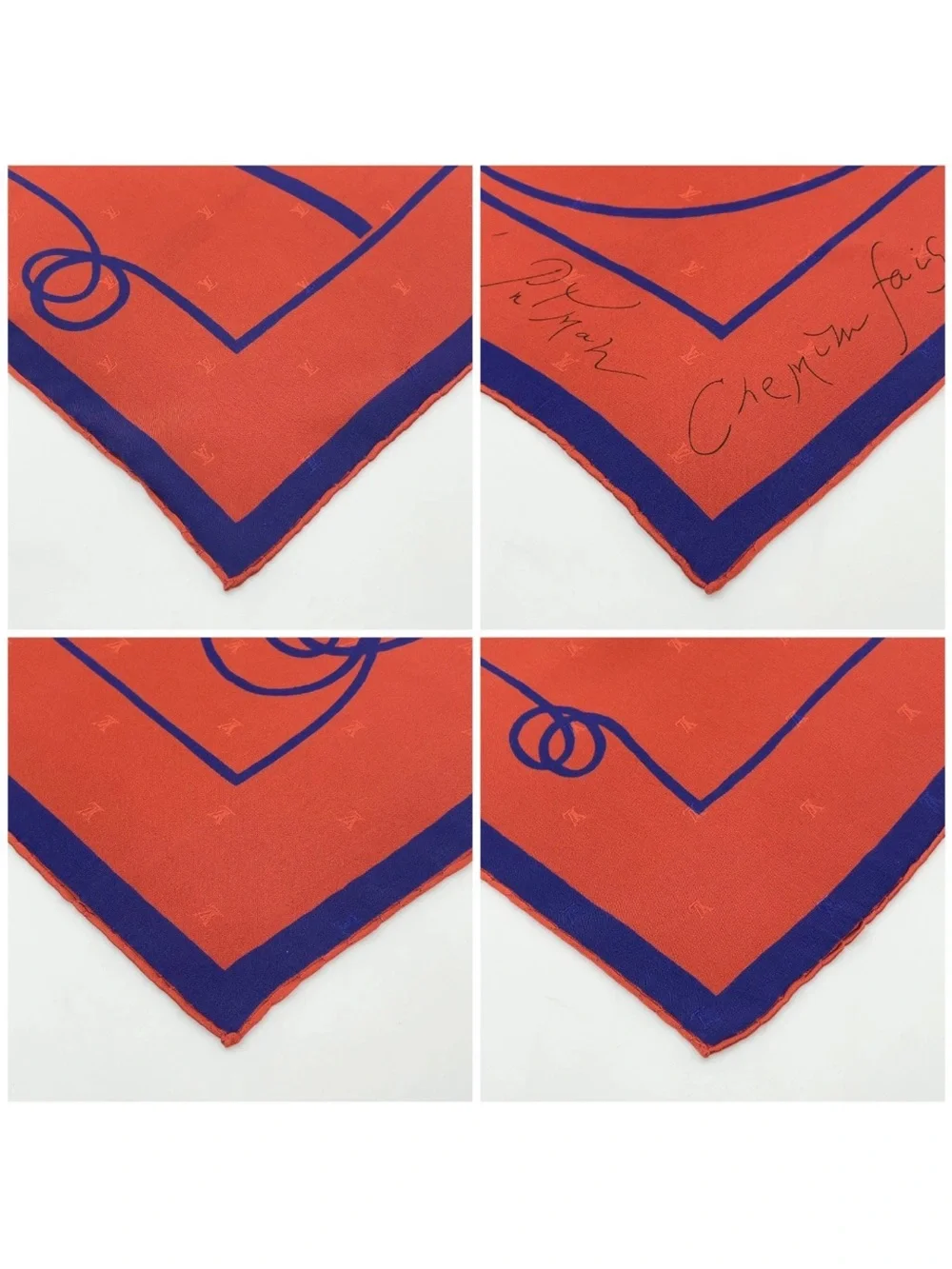 Louis Vuitton Carré 90 Chemin Fusin André Putman Silk Scarf- Signed